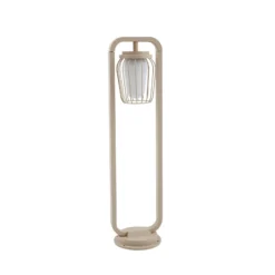 Lucande Bolardo luminoso Chandan, 90 cm, beige, metal, IP54
