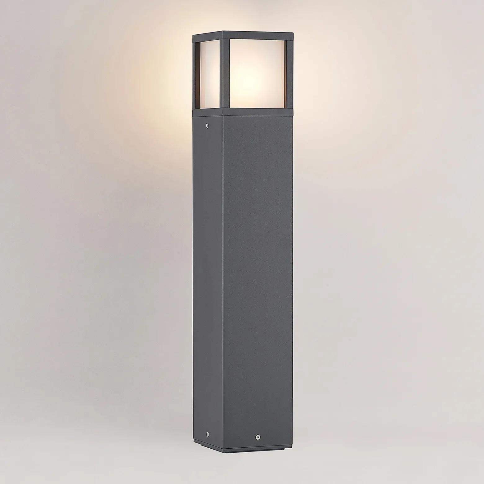 Lucande Bolardo luminoso Dewari, E27, 65 cm, gris oscuro, IP54
