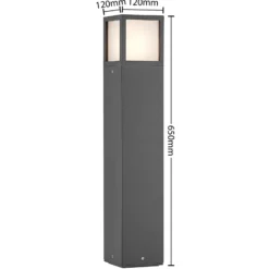 Lucande Bolardo luminoso Dewari, E27, 65 cm, gris oscuro, IP54