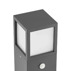Lucande Bolardo luminoso Dewari, detector de movimiento, E27, 65 cm, IP54