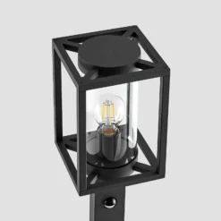 Lucande Bolardo luminoso Ferda, 100 cm, sensor, antracita, IP44