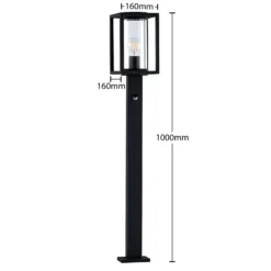 Lucande Bolardo luminoso Ferda, 100 cm, sensor, antracita, IP44
