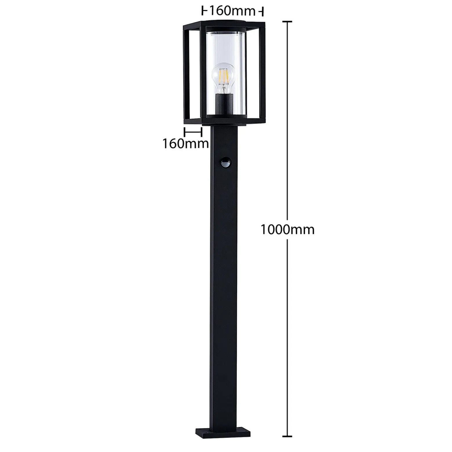 Lucande Bolardo luminoso Ferda, 100 cm, sensor, antracita, IP44