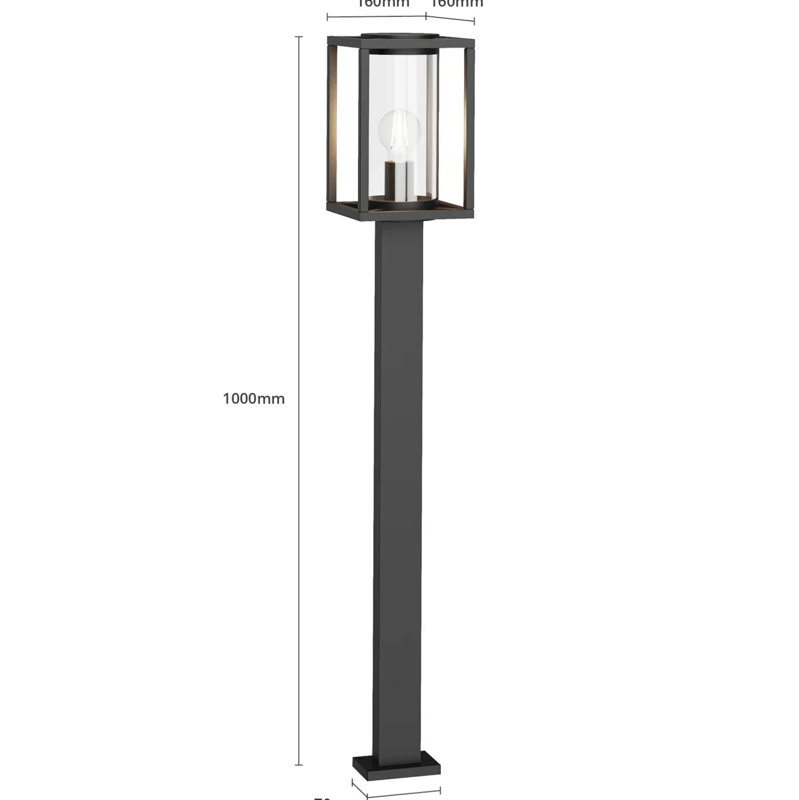 Lucande Bolardo luminoso Ferda, 100 cm, antracita, IP44
