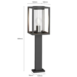 Lucande Bolardo luminoso Ferda, 60 cm, antracita, IP44