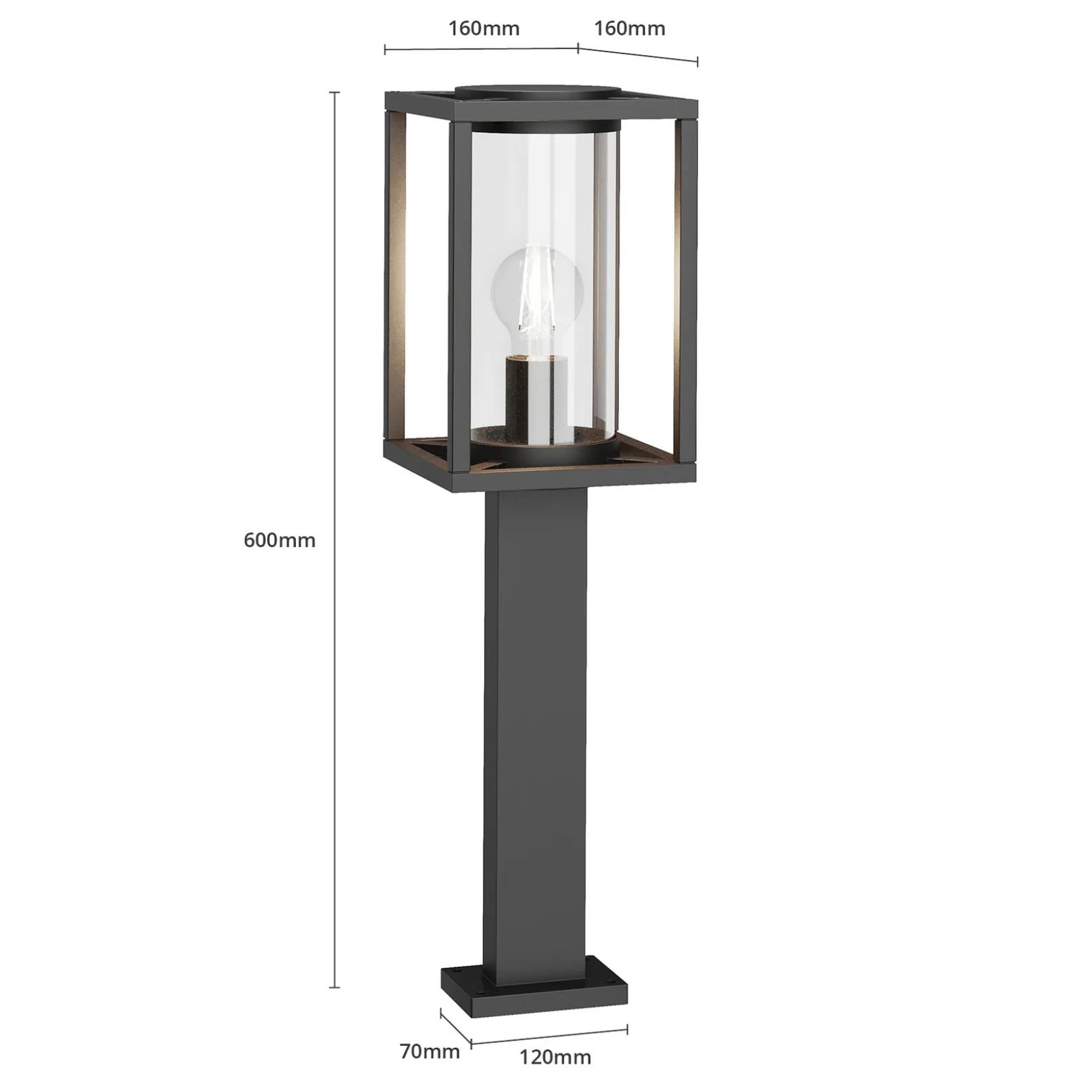 Lucande Bolardo luminoso Ferda, 60 cm, antracita, IP44