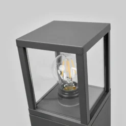 Lucande Bolardo luminoso Klemens, 65 cm, antracita, metal, E27