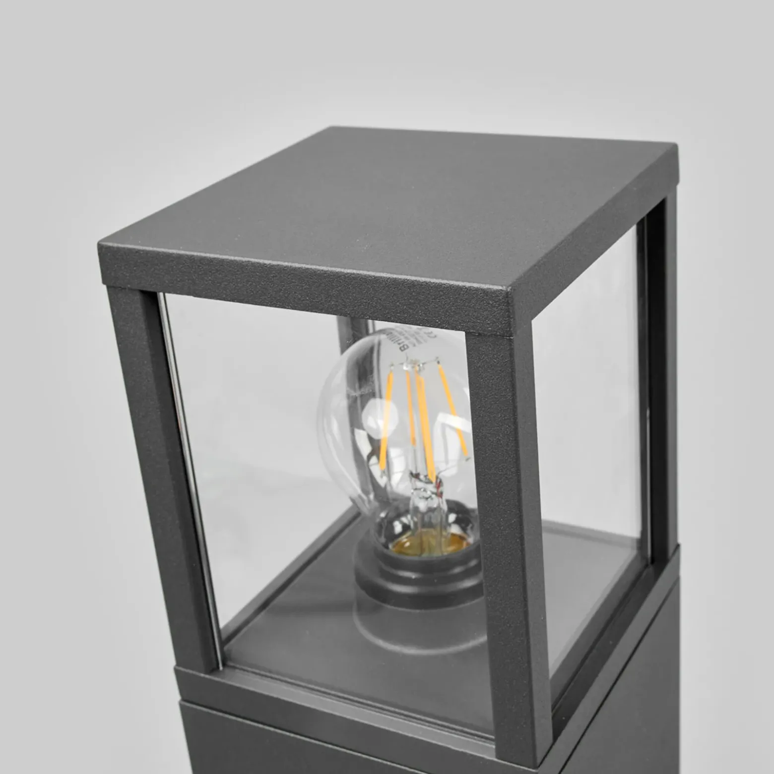 Lucande Bolardo luminoso Klemens, 65 cm, antracita, metal, E27