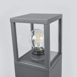 Lucande Bolardo luminoso Klemens, 90 cm, antracita, metal, E27