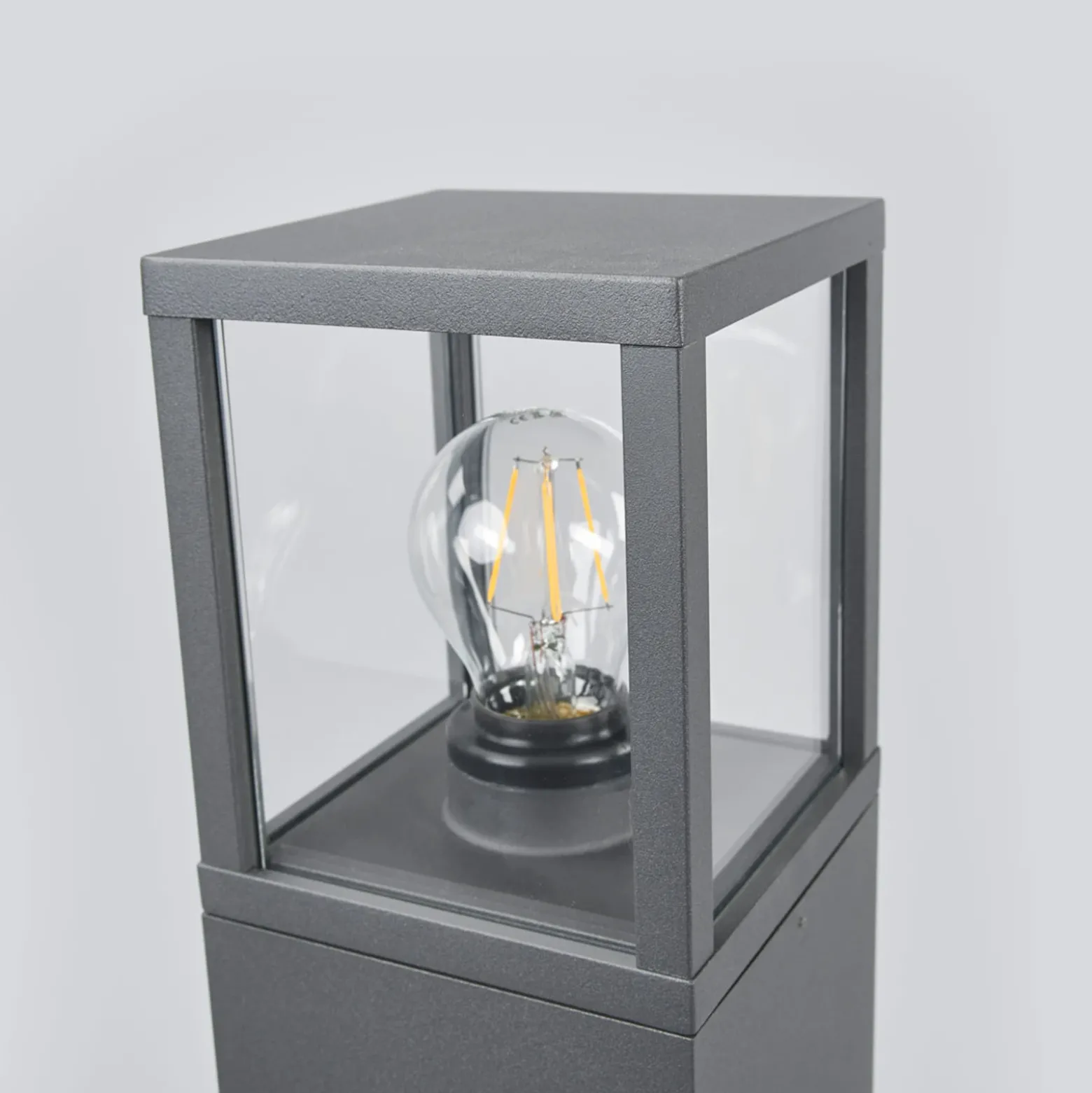 Lucande Bolardo luminoso Klemens, 90 cm, antracita, metal, E27
