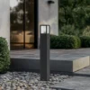 Lucande Bolardo luminoso Klemens, 90 cm, negro, metal, IP54
