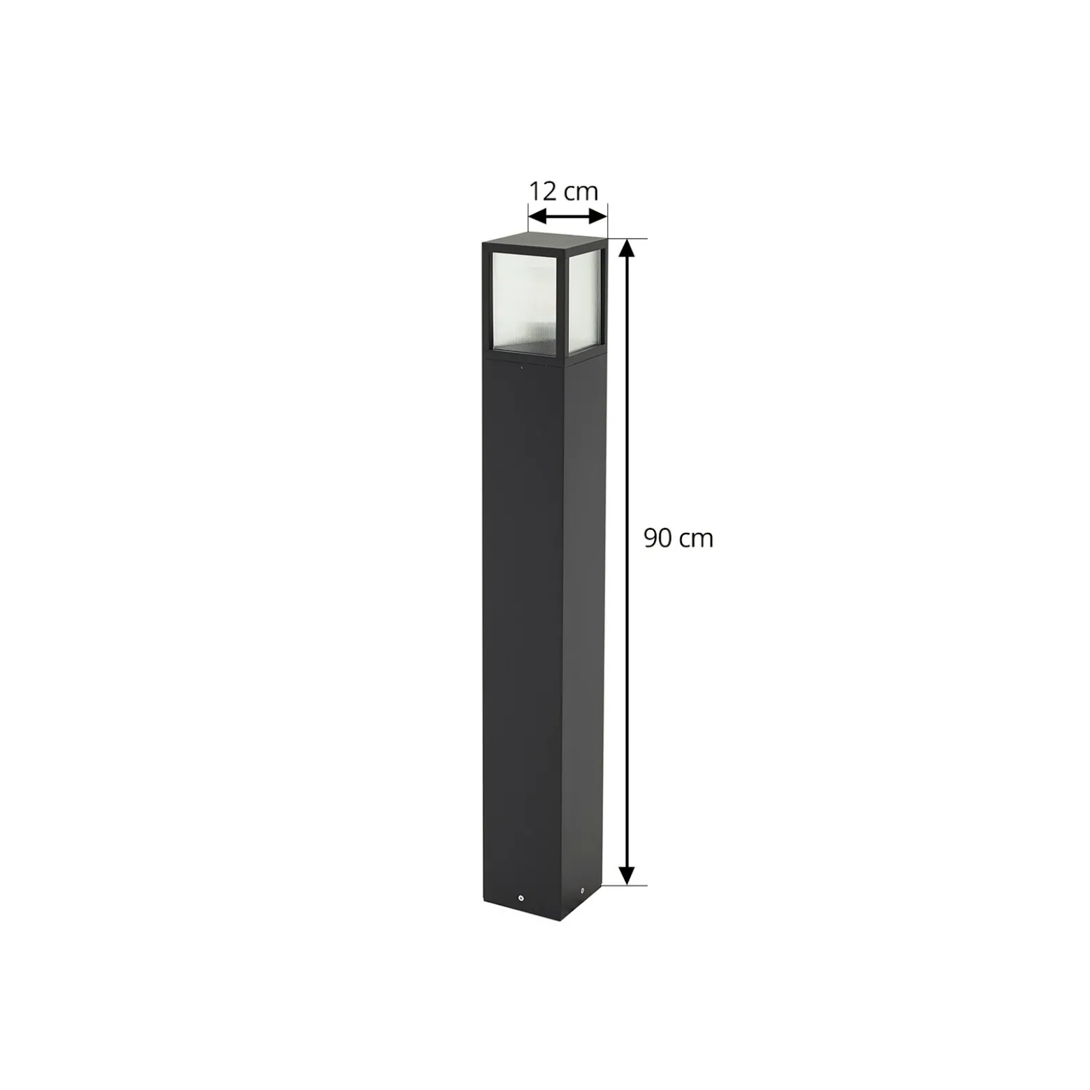Lucande Bolardo luminoso Klemens, 90 cm, negro, metal, IP54