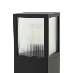 Lucande Bolardo luminoso Klemens, 90 cm, negro, metal, IP54