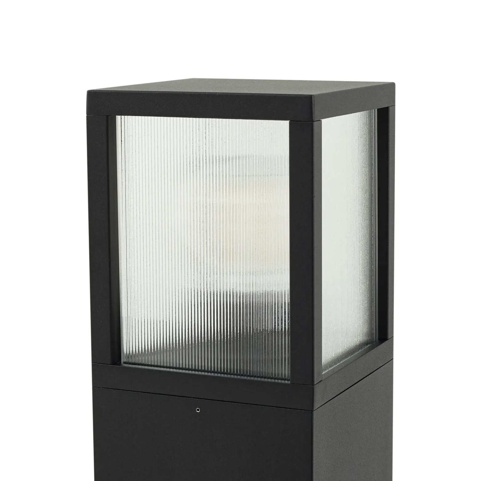 Lucande Bolardo luminoso Klemens, 90 cm, negro, metal, IP54
