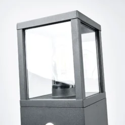 Lucande Bolardo luminoso Klemens, 90 cm, sensor, antracita, E27