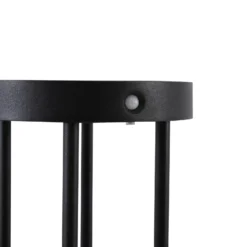 Lucande, bolardo luminoso LED solar, Evelis, negro, aluminio, sensor