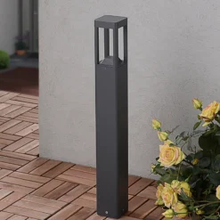 Lucande Bolardo luminoso LED Bernd, 60 cm, antracita, aluminio
