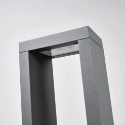Lucande Bolardo luminoso LED Jupp, 90 cm, antracita, metal, IP54