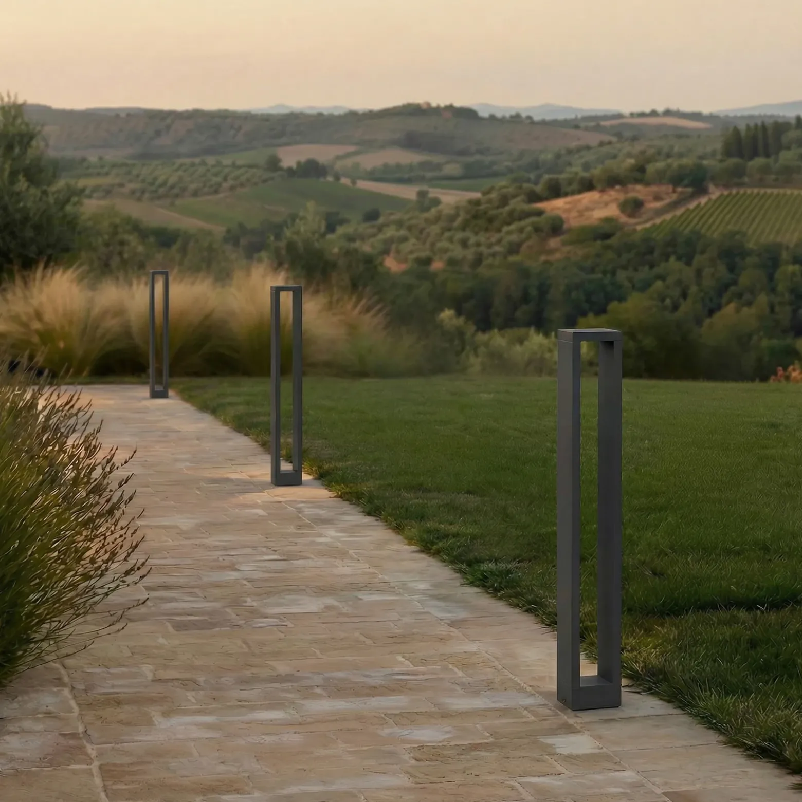 Lucande Bolardo luminoso LED Jupp, 90 cm, antracita, metal, IP54