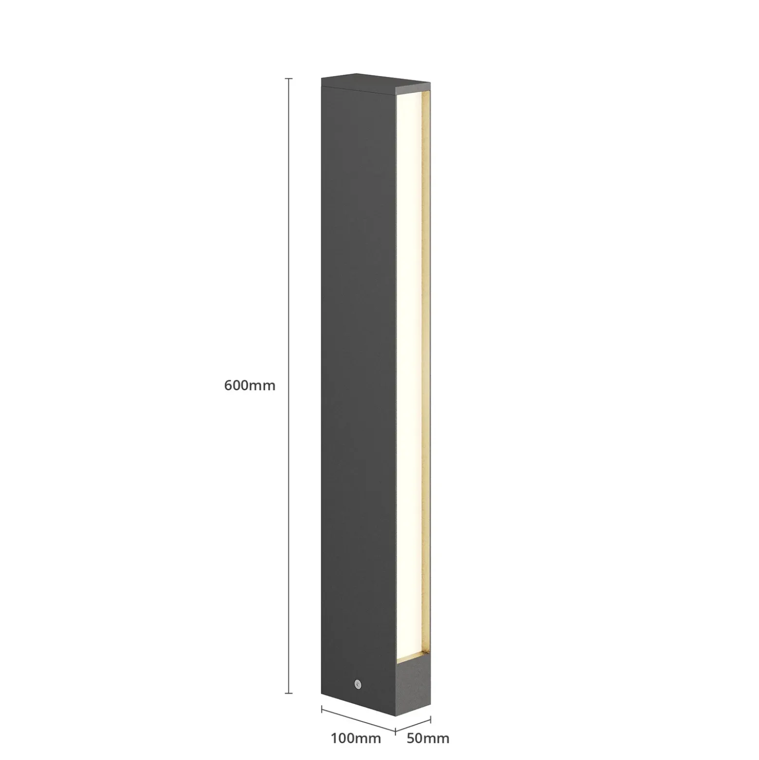 Lucande Bolardo luminoso LED Lirka, 2 luces, gris, metal, 60 cm