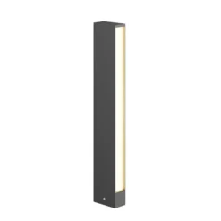 Lucande Bolardo luminoso LED Lirka, 2 luces, gris, metal, 60 cm