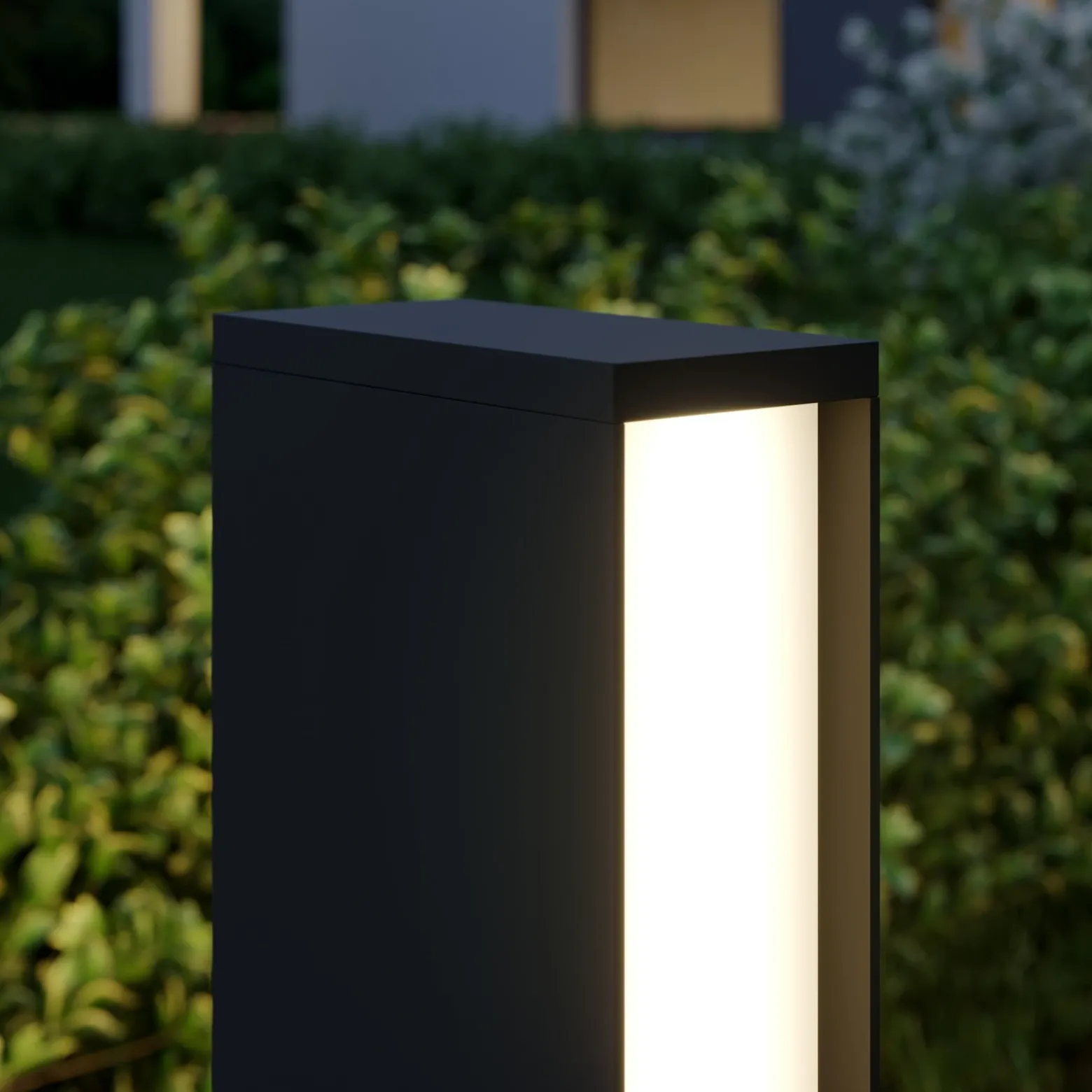 Lucande Bolardo luminoso LED Lirka, 2 luces, gris, metal, 60 cm