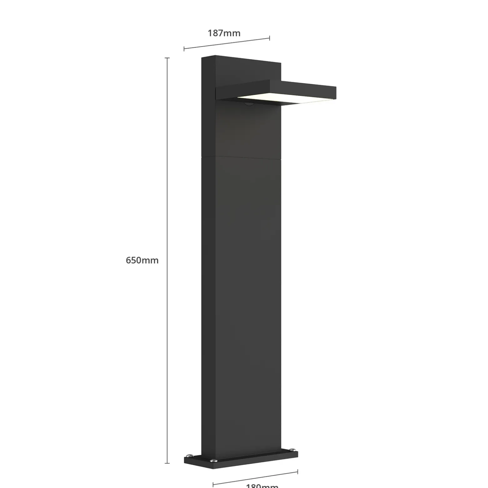 Lucande Bolardo luminoso LED Silvan, 65 cm, antracita, metal