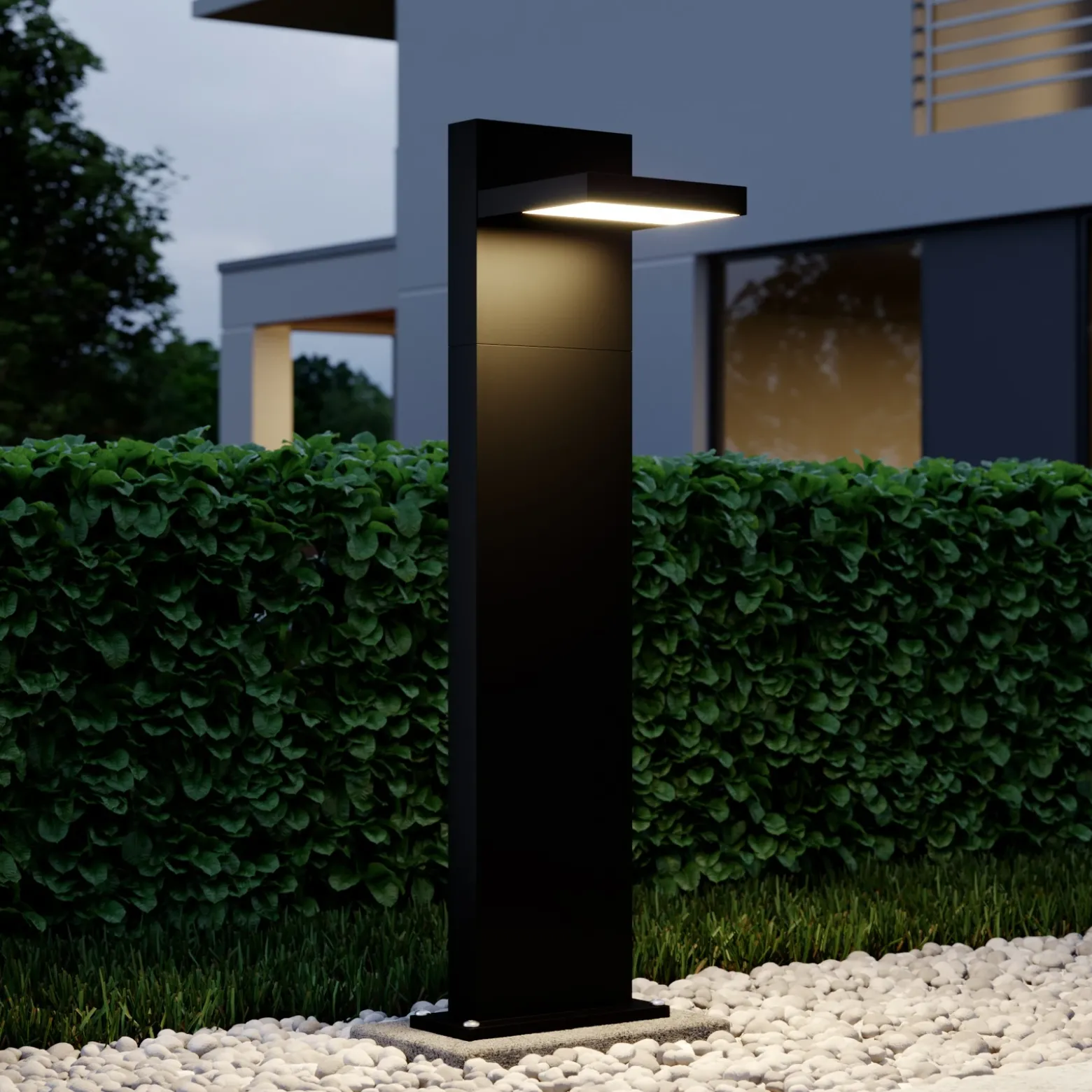 Lucande Bolardo luminoso LED Silvan, 65 cm, antracita, metal