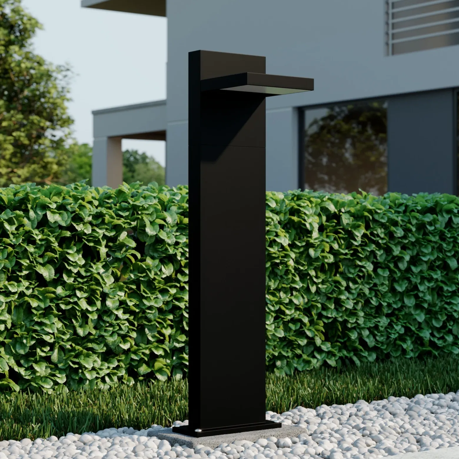 Lucande Bolardo luminoso LED Silvan, 65 cm, antracita, metal