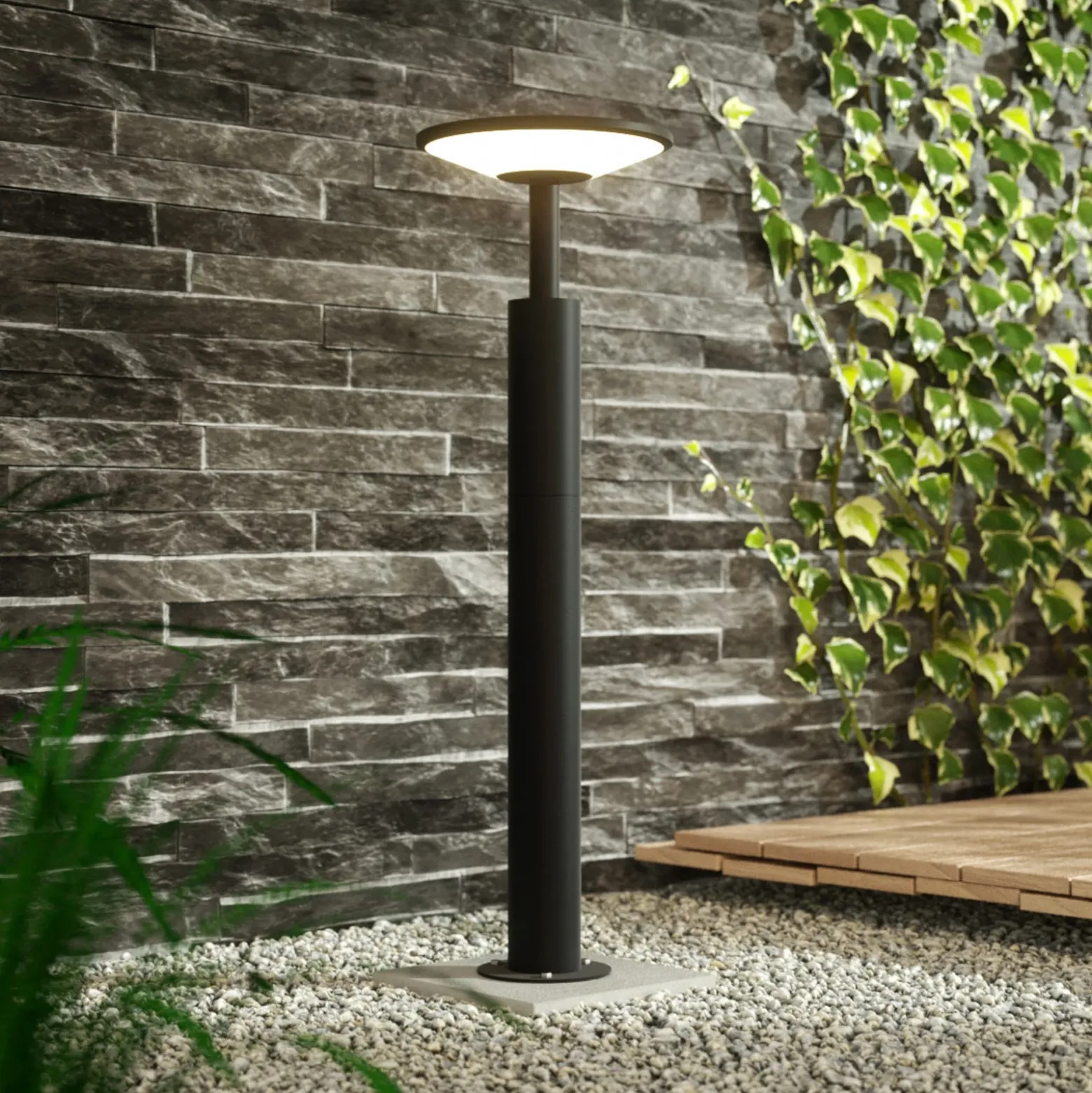 Lucande, bolardo luminoso LED Fenia, 60 cm, antracita, IP65