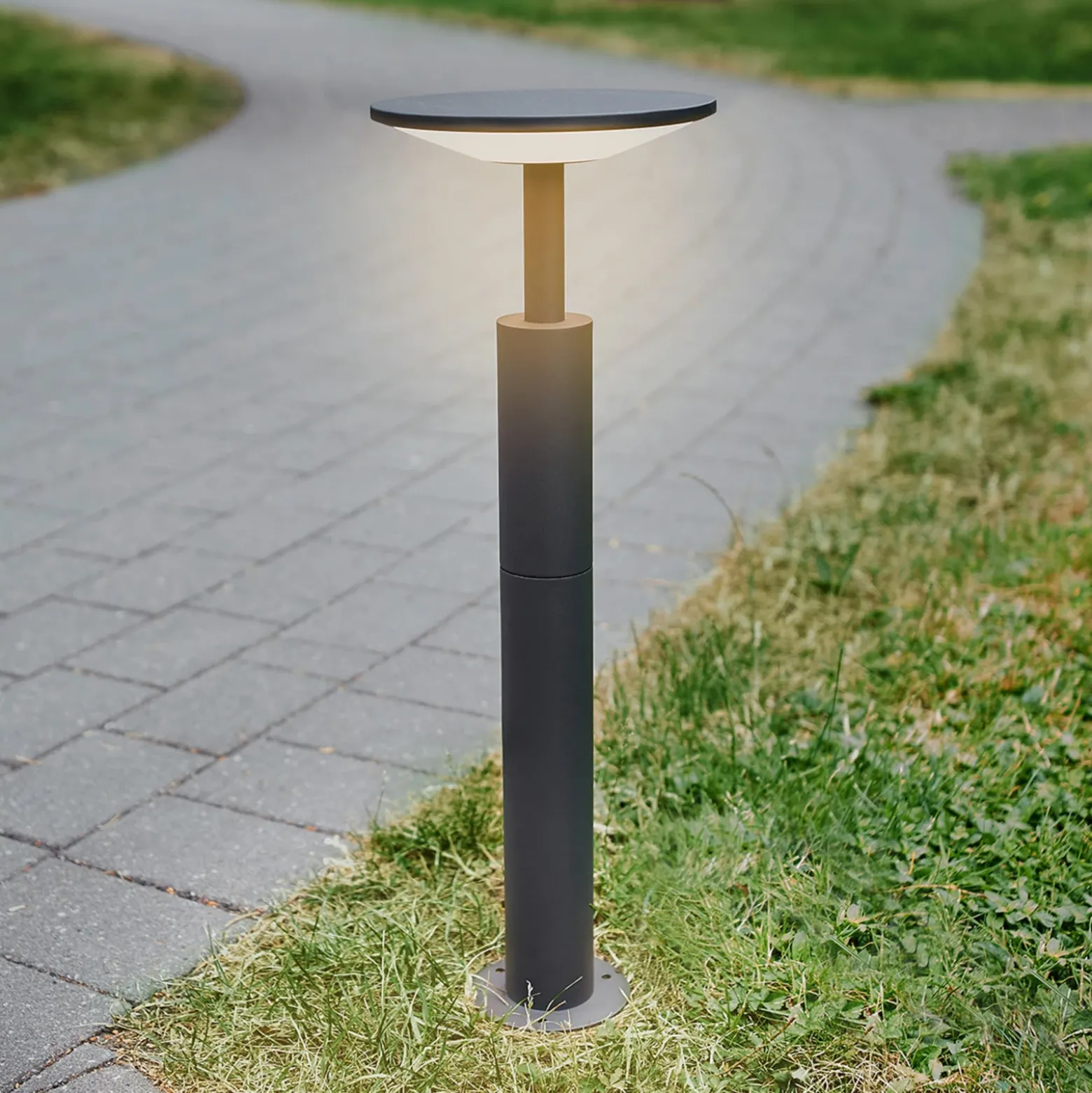 Lucande, bolardo luminoso LED Fenia, 60 cm, antracita, IP65