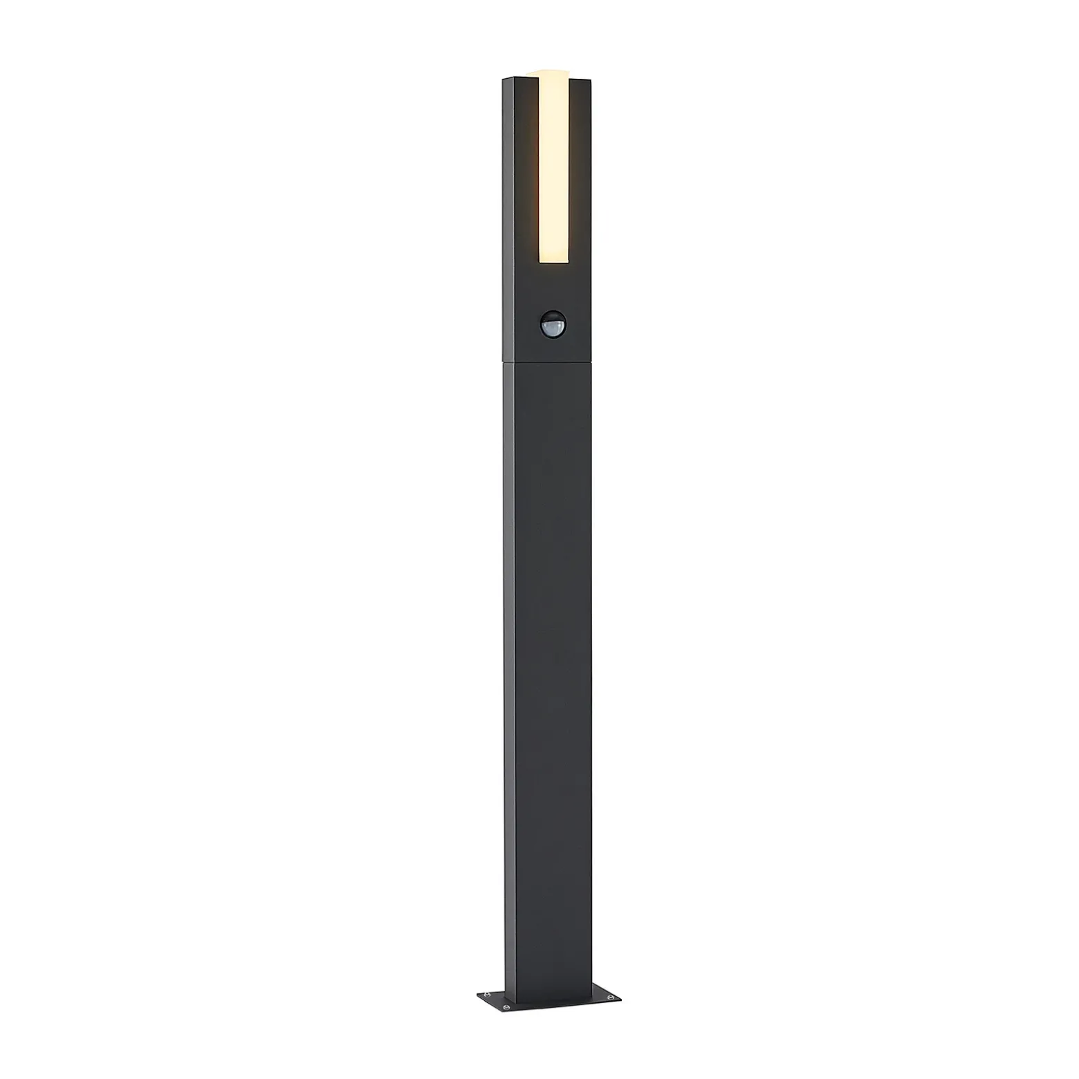Lucande, bolardo luminoso LED Virgalia, detector de movimiento, 100 cm, IP54