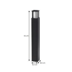 Lucande, bolardo luminoso LED Dakil, negro, aluminio