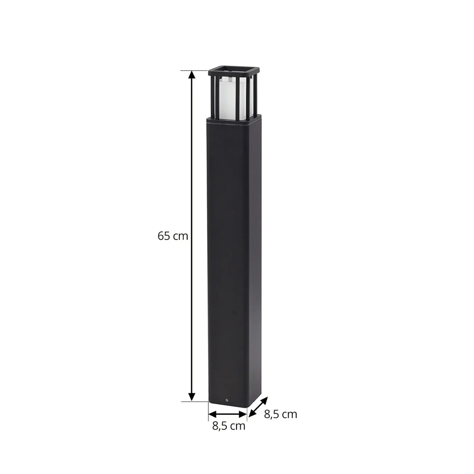 Lucande, bolardo luminoso LED Dakil, negro, aluminio