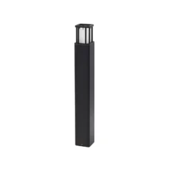 Lucande, bolardo luminoso LED Dakil, negro, aluminio