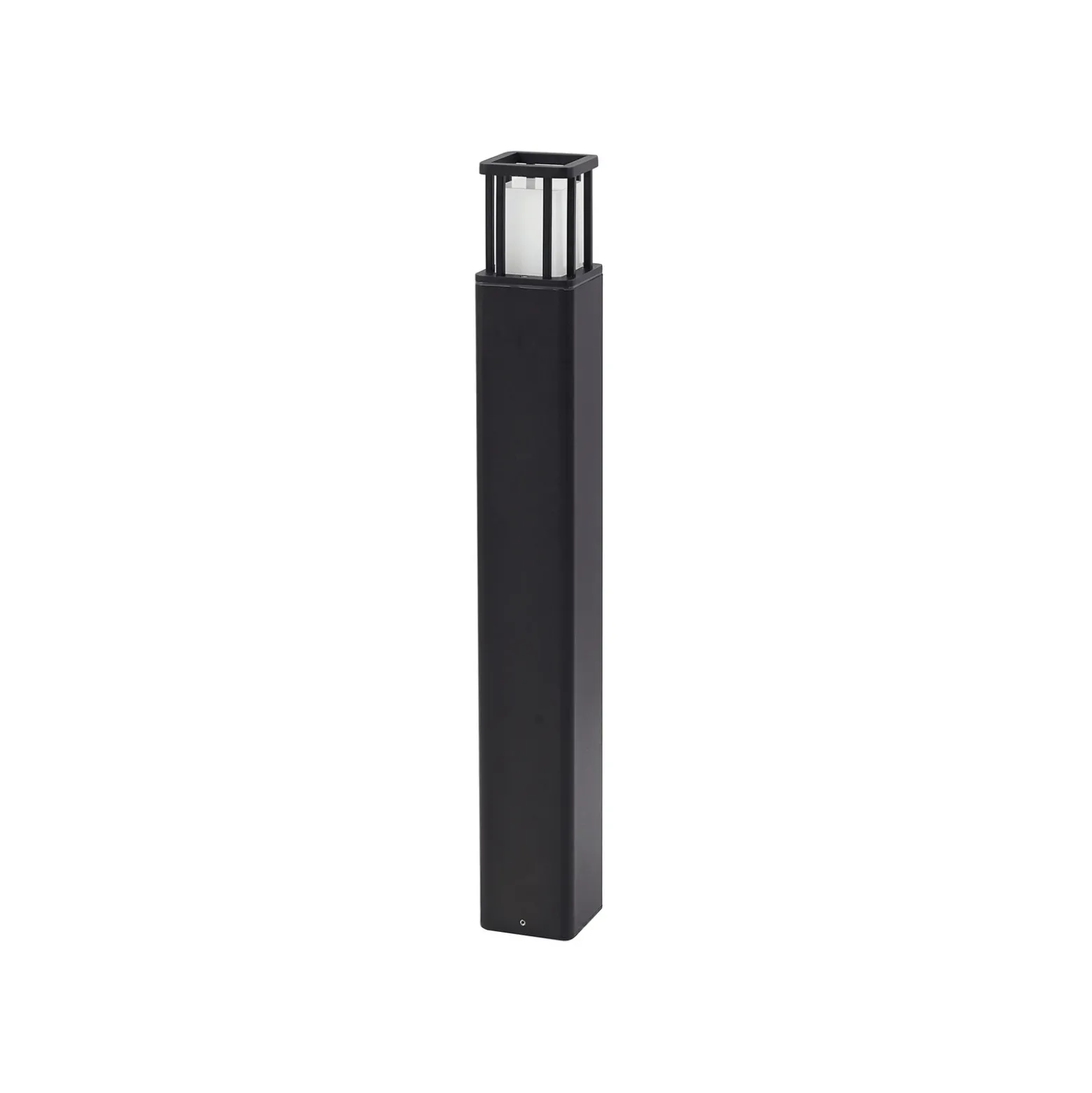 Lucande, bolardo luminoso LED Dakil, negro, aluminio