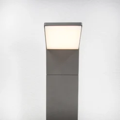 Lucande, bolardo luminoso LED Nevio, 60 cm, antracita, metal
