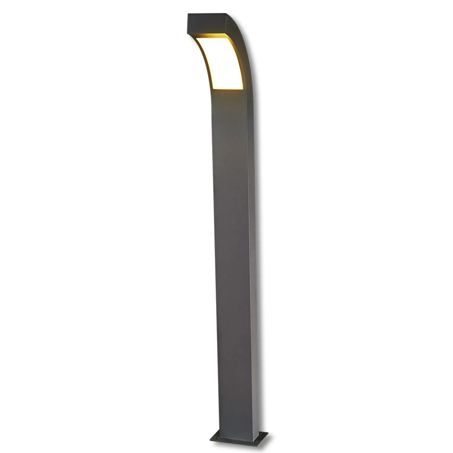 Lucande Bolardo luminoso LED Lennik, 100 cm, antracita, metal