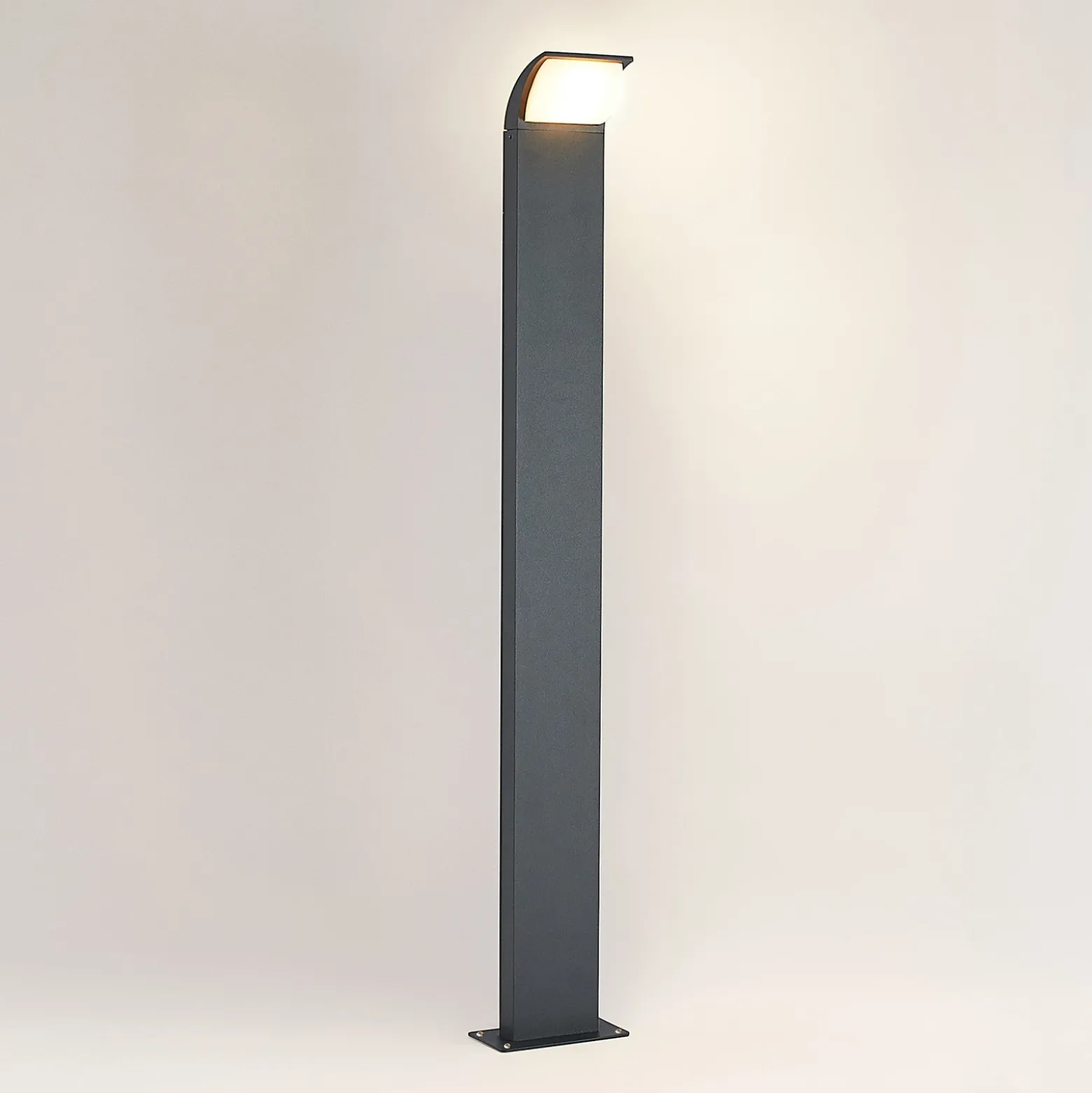 Lucande, bolardo luminoso LED Tinna, 100 cm, antracita, IP65