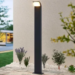Lucande, bolardo luminoso LED Tinna, 100 cm, antracita, IP65