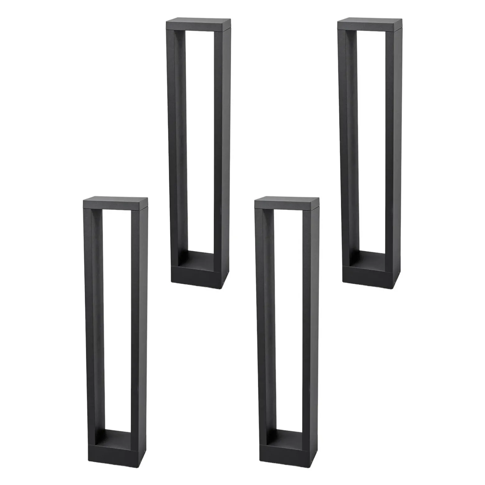 Lucande, bolardo luminoso LED Jupp, juego de 4, 60 cm, antracita, IP54