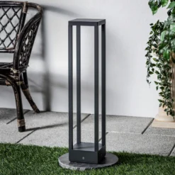 Lucande Bolardo luminoso LED Carlota, antracita, 65 cm, metal