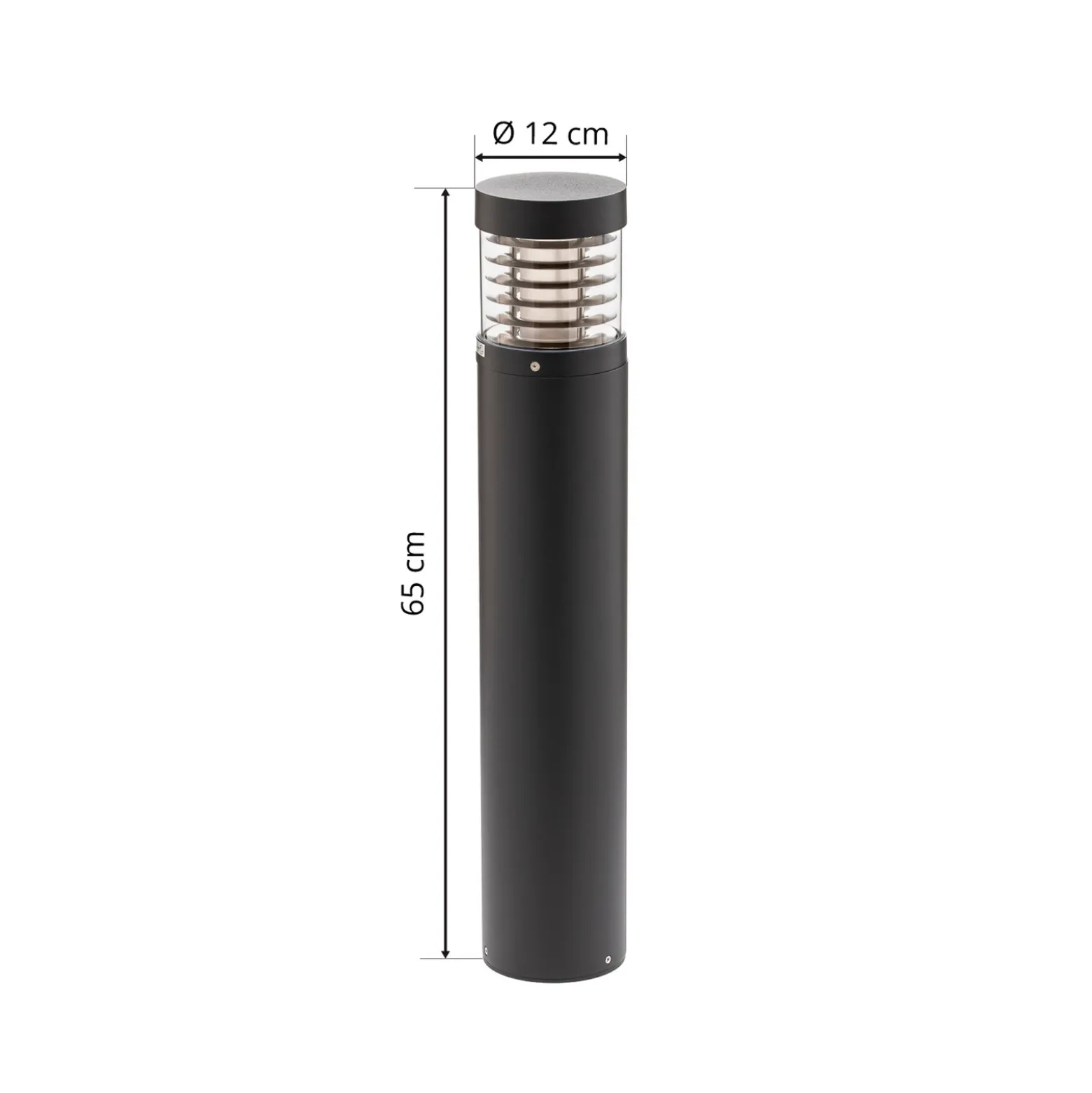Lucande Bolardo luminoso LED Lucius, 65 cm, antracita, metal, IP54