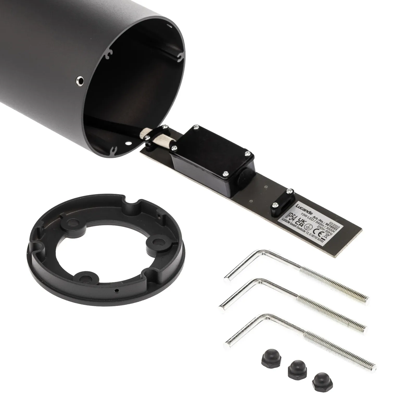 Lucande Bolardo luminoso LED Lucius, 65 cm, antracita, metal, IP54