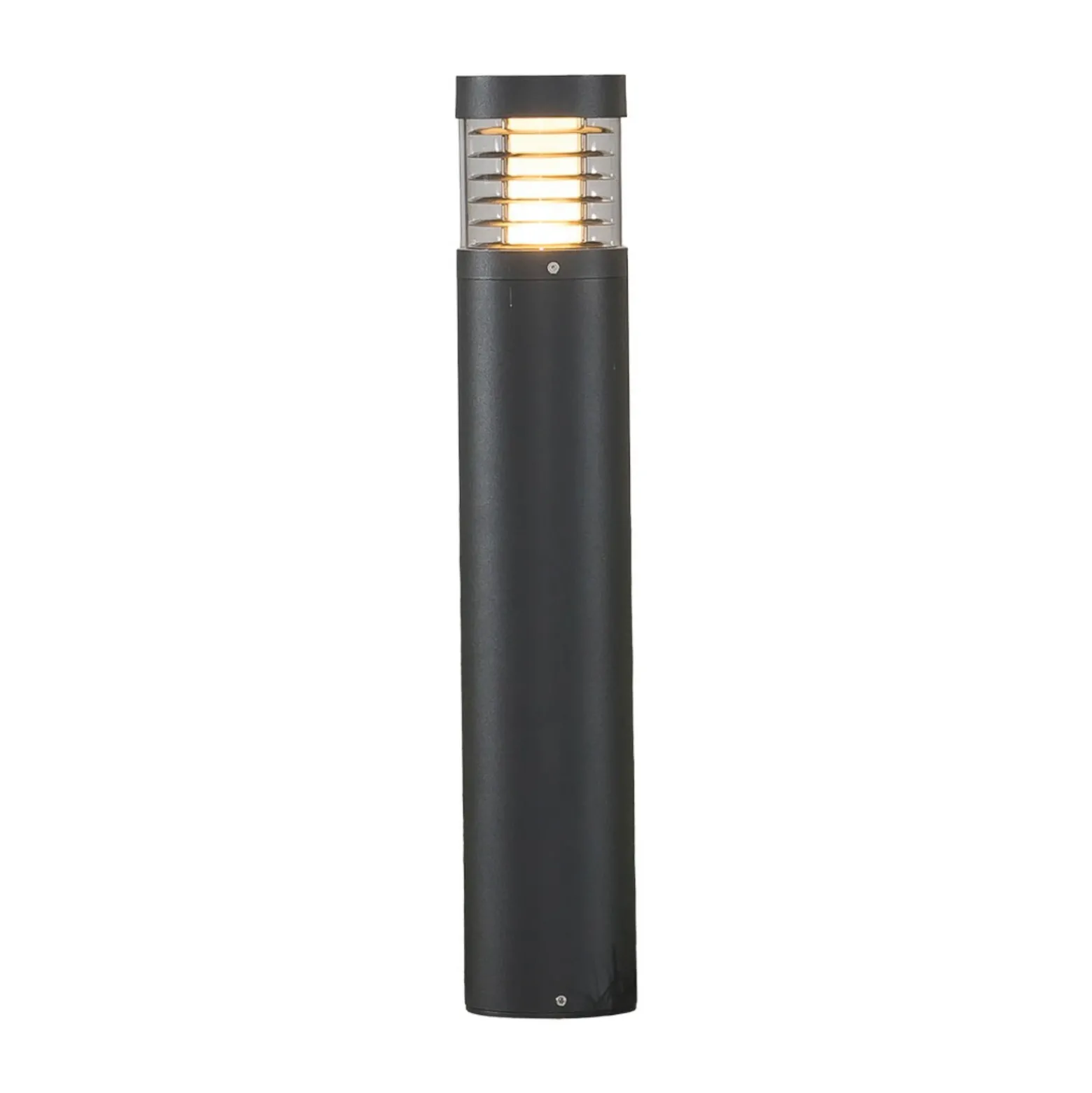 Lucande Bolardo luminoso LED Lucius, 65 cm, antracita, metal, IP54