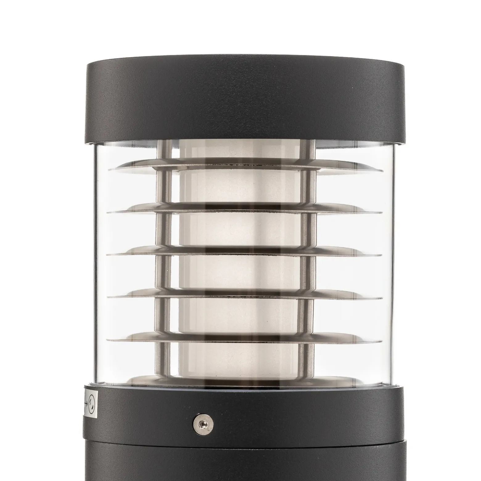 Lucande Bolardo luminoso LED Lucius, 65 cm, antracita, metal, IP54