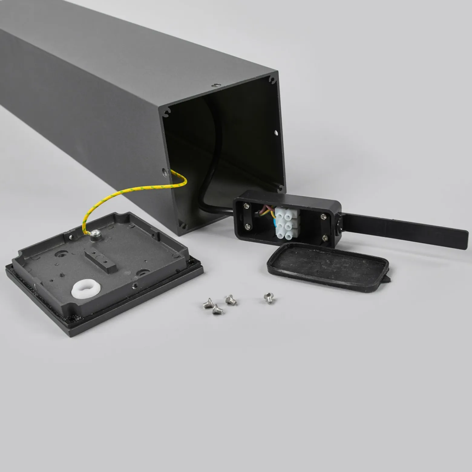 Lucande Bolardo luminoso LED Nicola, 65 cm, antracita, P54