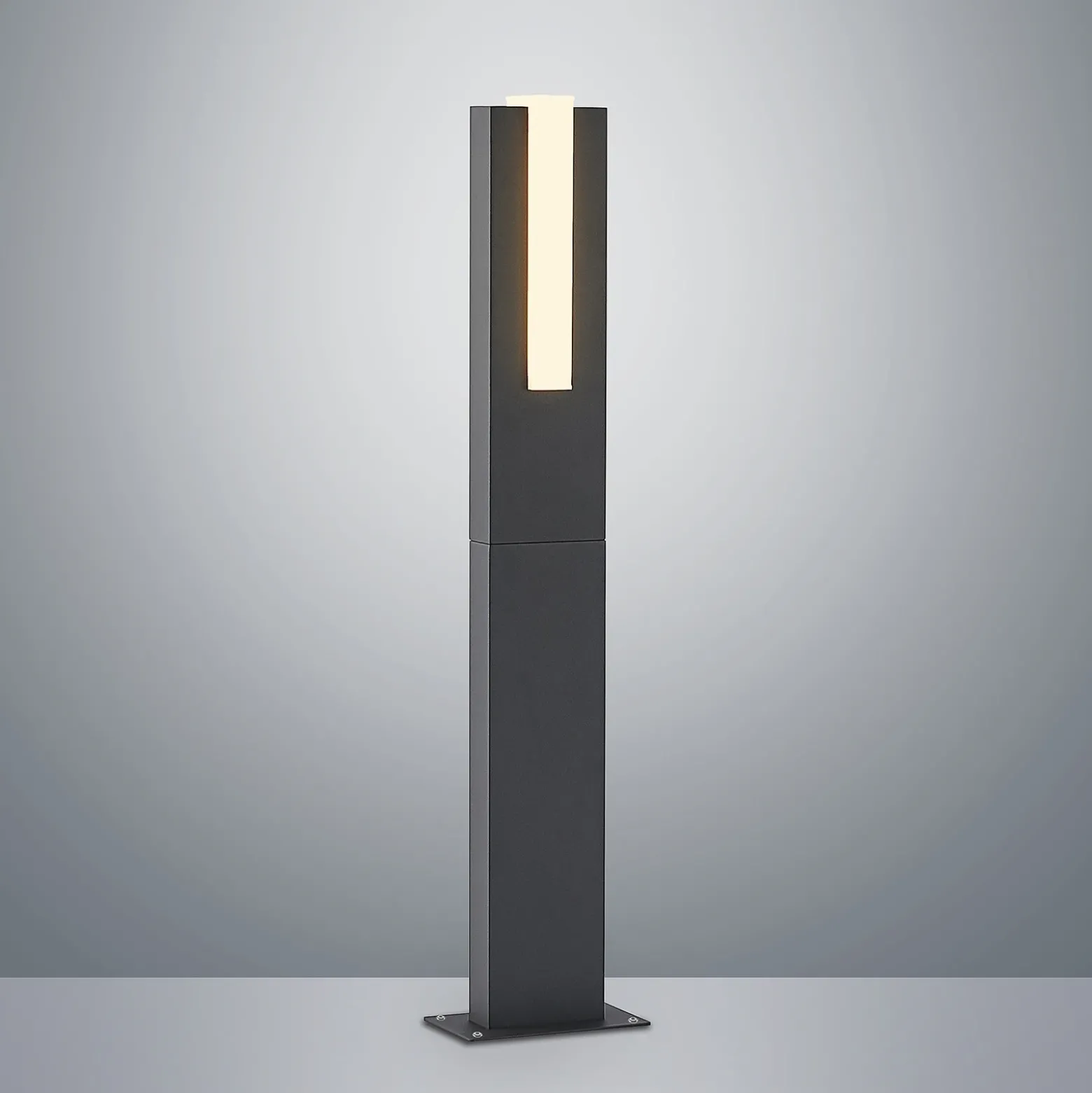 Lucande, bolardo luminoso LED Virgalia, 65 cm, IP65, antracita