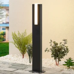 Lucande, bolardo luminoso LED Virgalia, 65 cm, IP65, antracita