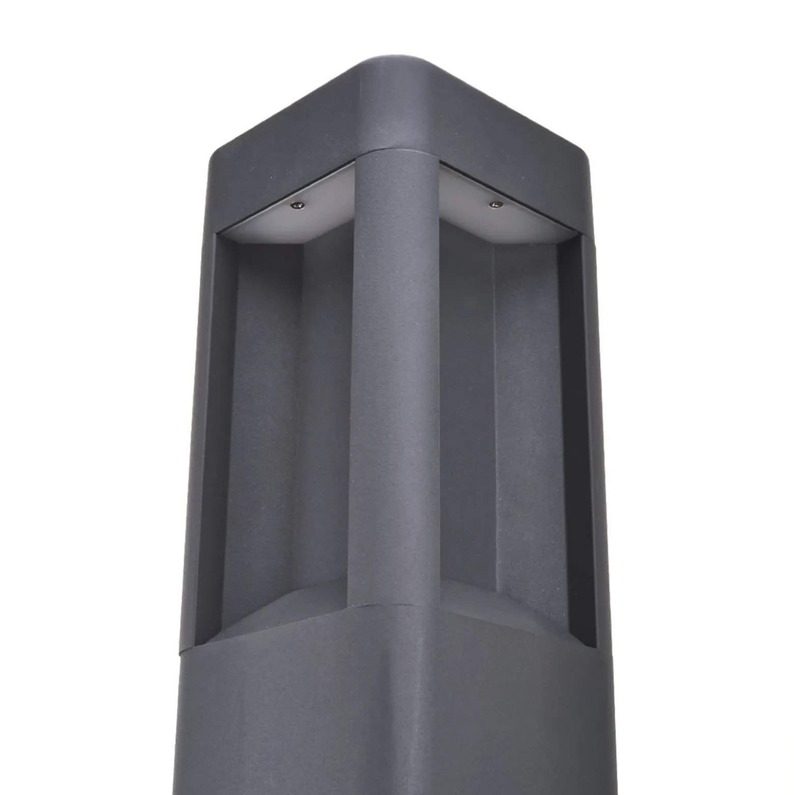 Lucande Bolardo luminoso LED Annika, antracita, metal, 80 cm